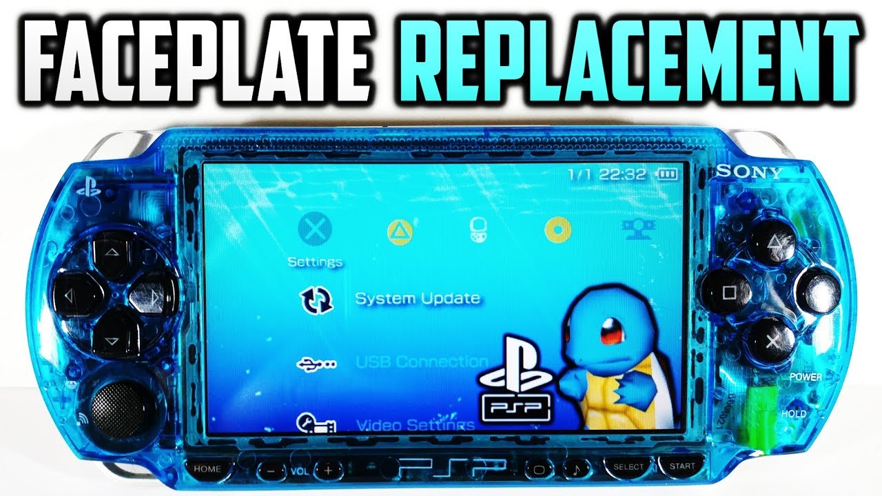 PSP 1000 Faceplate Replacement! (Transparent Blue)