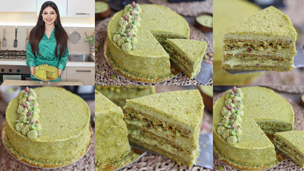 قاتو الفستق بدكواز ناجحة وكريمة واحدة للحشو والتغليف بطريقة سهلة ستبهرين بها الجميع💚 Gâteau pistache