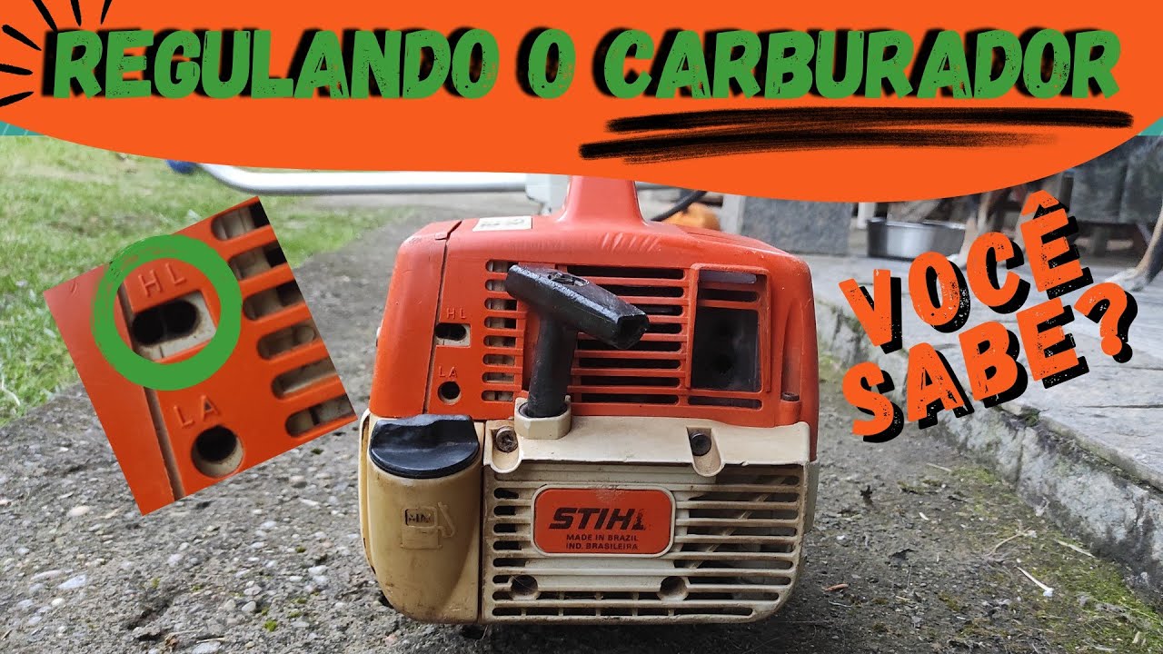 Como REGULAR o CARBURADOR da roçadeira STIHL FS 120/160/220. Forma correta.