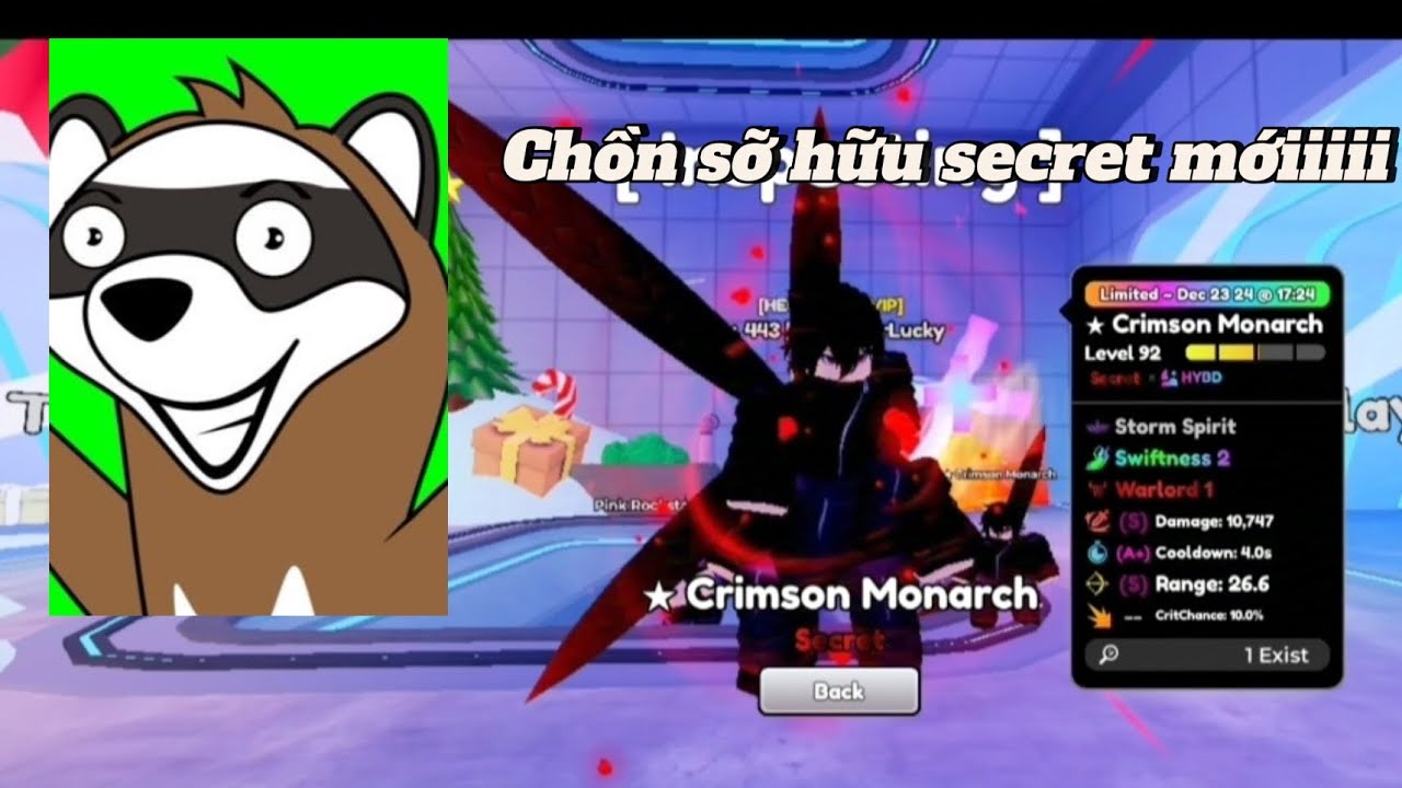 Chồn đã sỡ hữu secret mới và test dame trong Anime defenders| Roblox