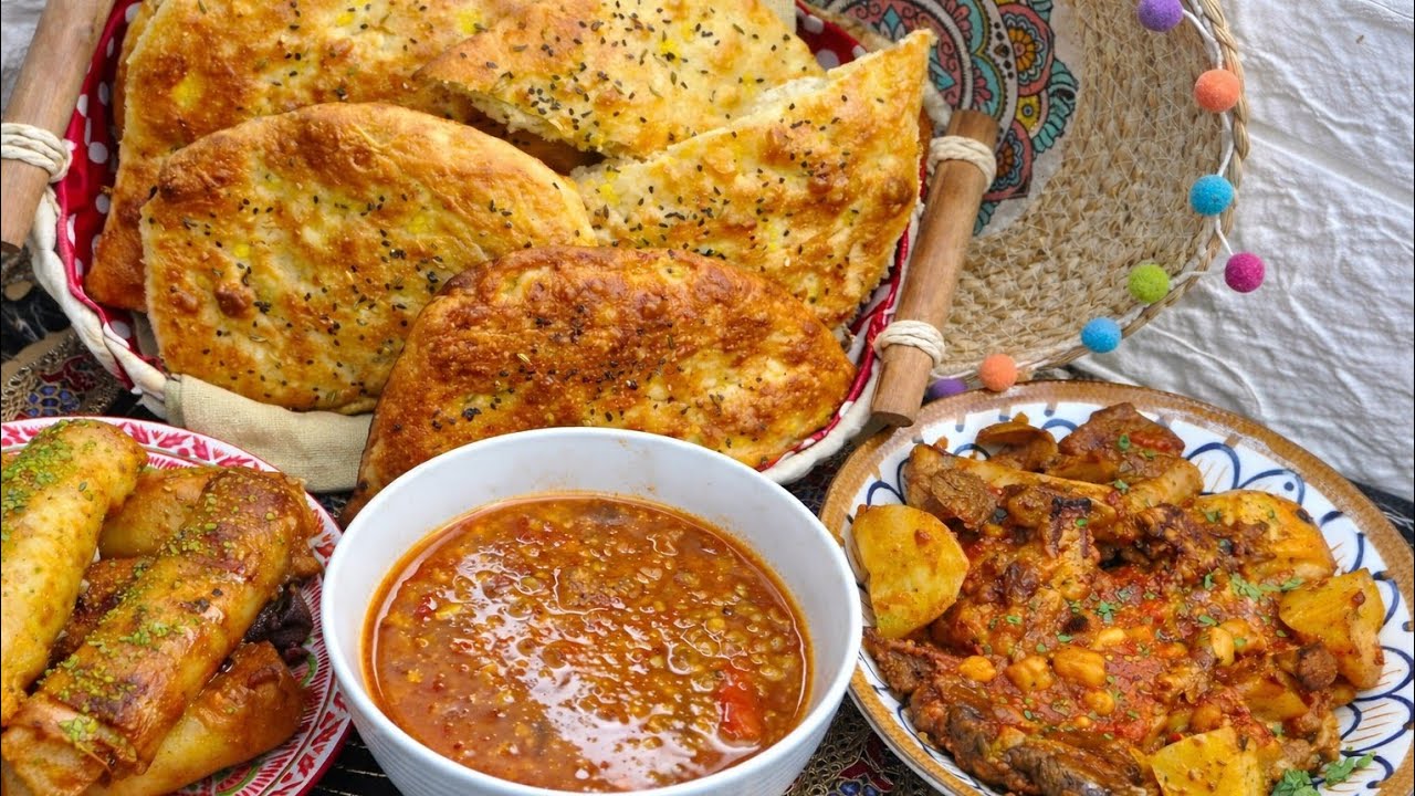 طاولة رمضان|خبز+ شربة قمح +مرقة بروكلو +بريكة حلوة ‎‏‪⁨@NirooChannel⁩‬‏  ‎‏‪⁨@Yawmiyat.dadou2073⁩‬‏