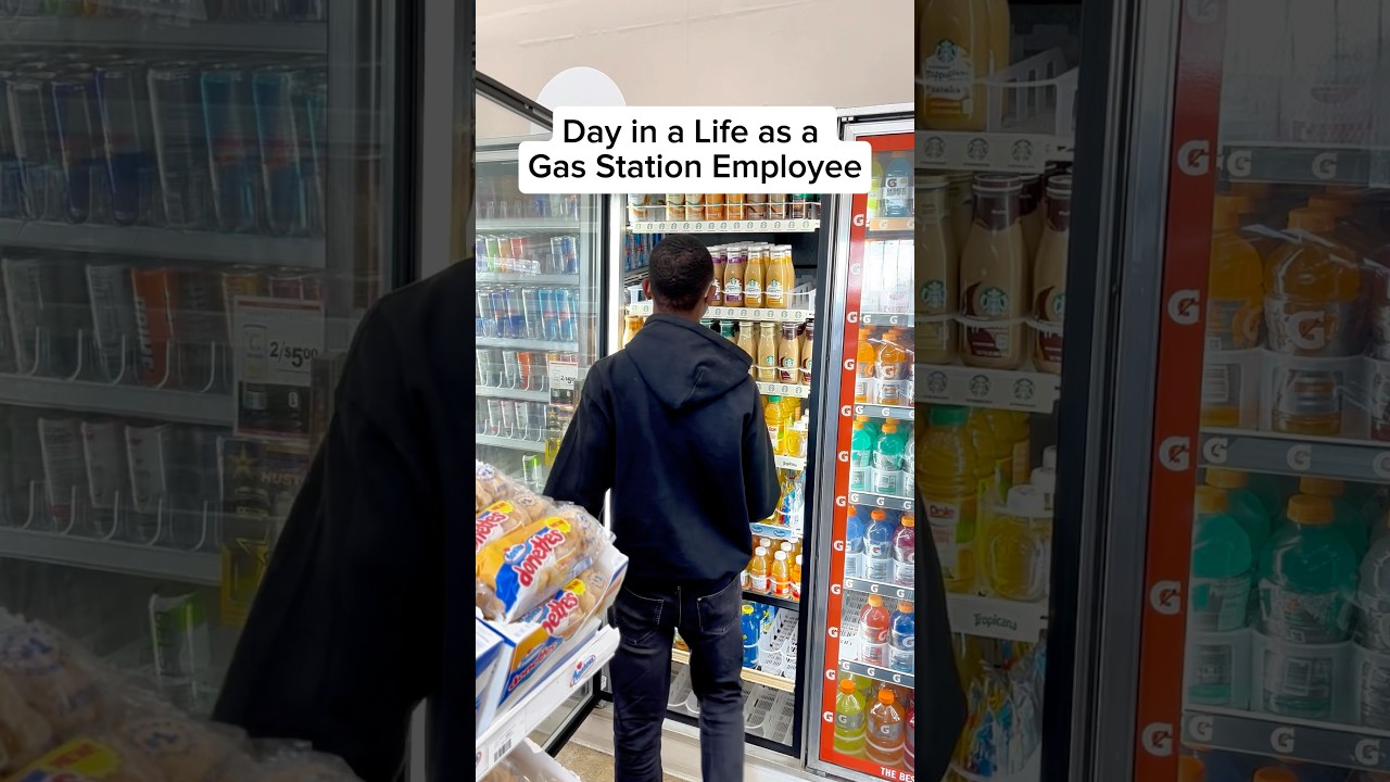 A day in the life of a gas station employee! ⛽💼 #gasstation #dayinthelife #fyp