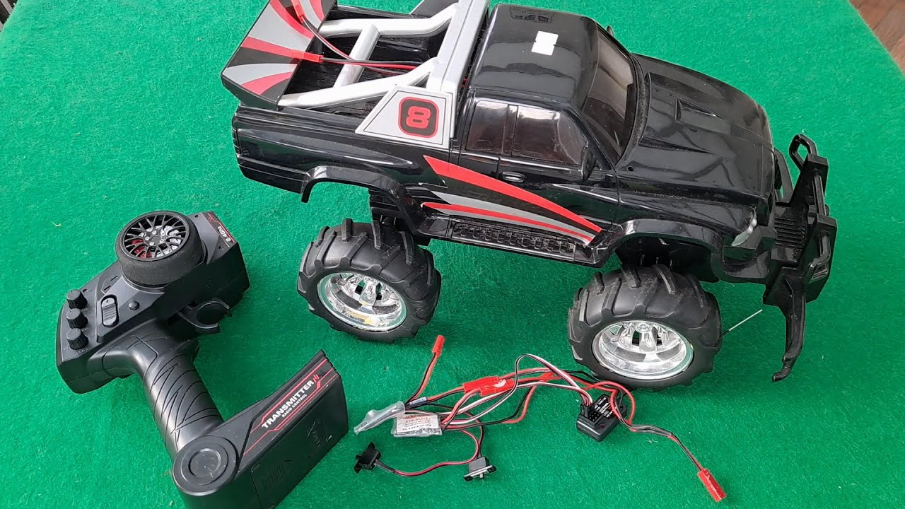 Unbranded Black Truck hobby grade RC conversion