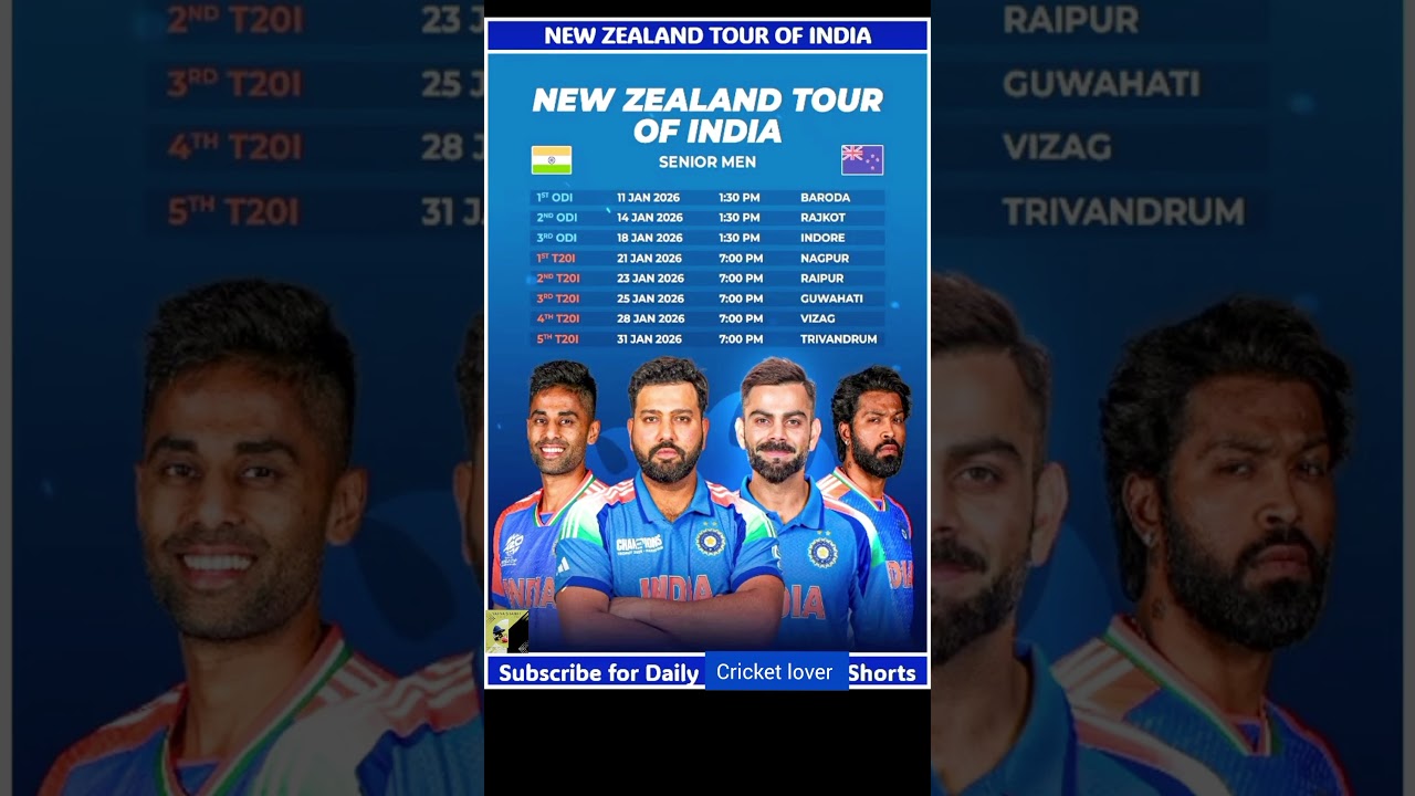 India vs New Zealand 2026 ODI & T20 Series &ndash; Full Schedule & Venues #cricketlover
