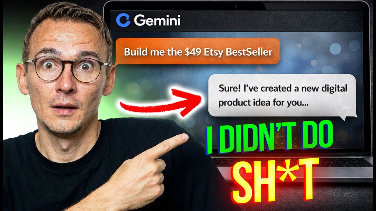 Как FREE GEMINI 3 создала БЕСТСЕЛЛЕР на Etsy (практически самостоятельно)