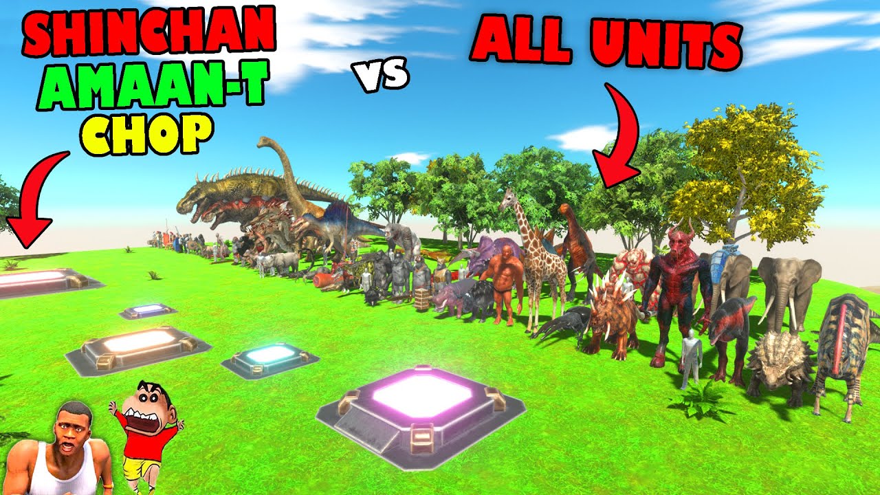 ARBS All Unit TEAM vs SHINCHAN and CHOP and AMAAN TEAM PORTALS in Animal Revolt Battle Simulator