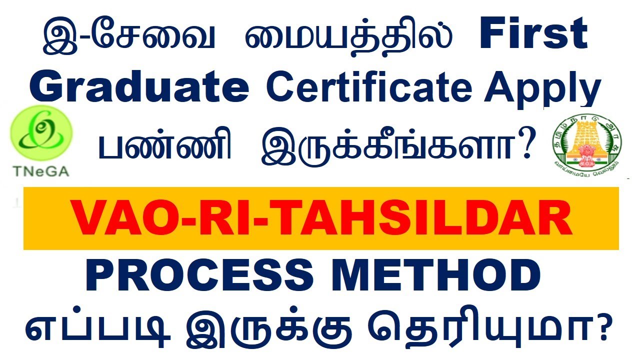 First graduate certificate Vao Ri Tahsildar Process method எப்படி இருக்கு தெரியுமா?