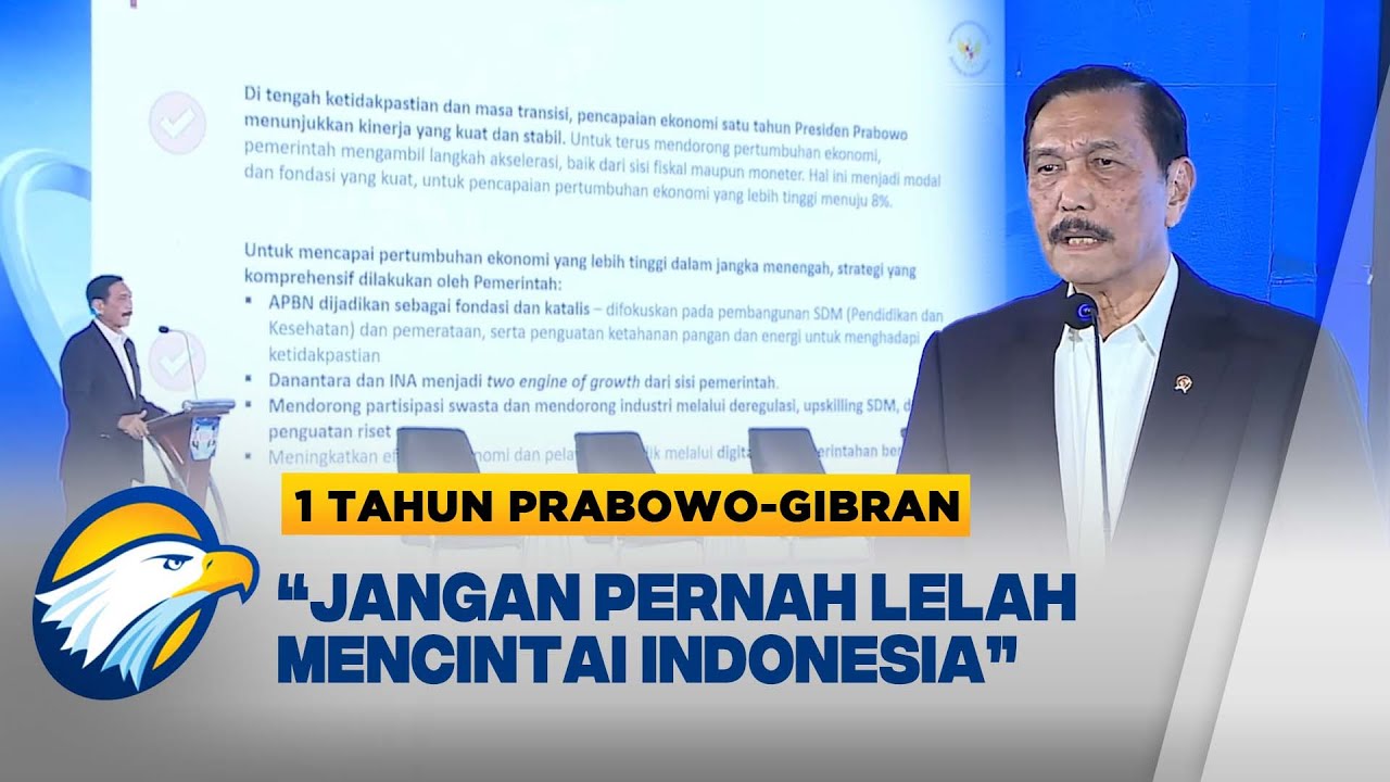 [FULL] Ketua DEN Luhut Bicara Isu & Solusi Ekonomi Indonesia di Satu Tahun Prabowo-Gibran