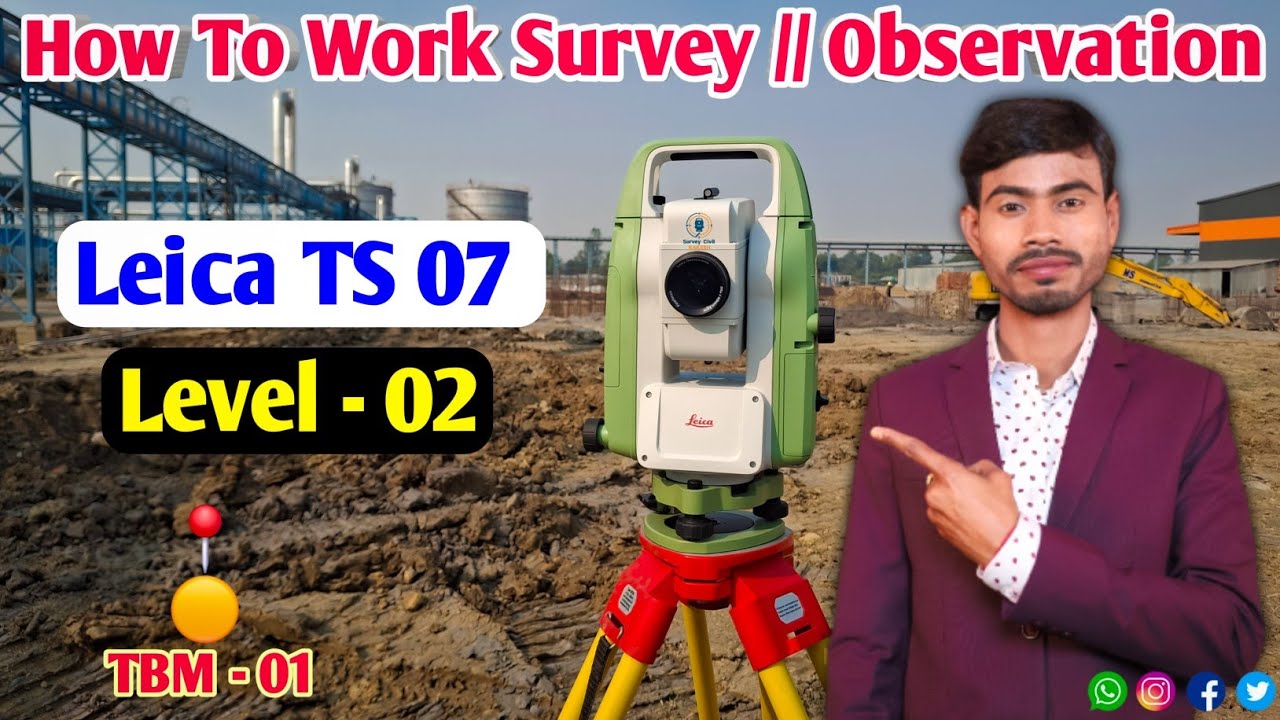 Leica TS 07 Observation Survey || Level - 02 || Topo Change Point Level Work With Leica TS 07 