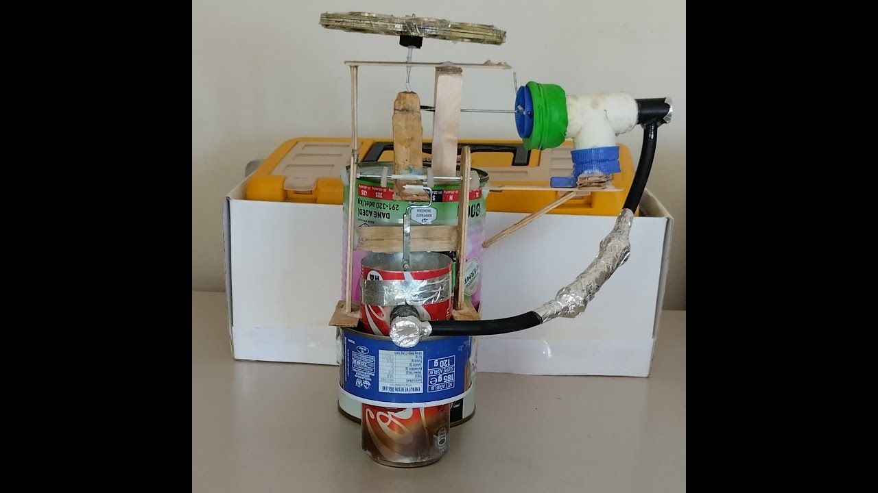 Stirling motor farklı mekanizma --24-- #diy  #stirlingengine