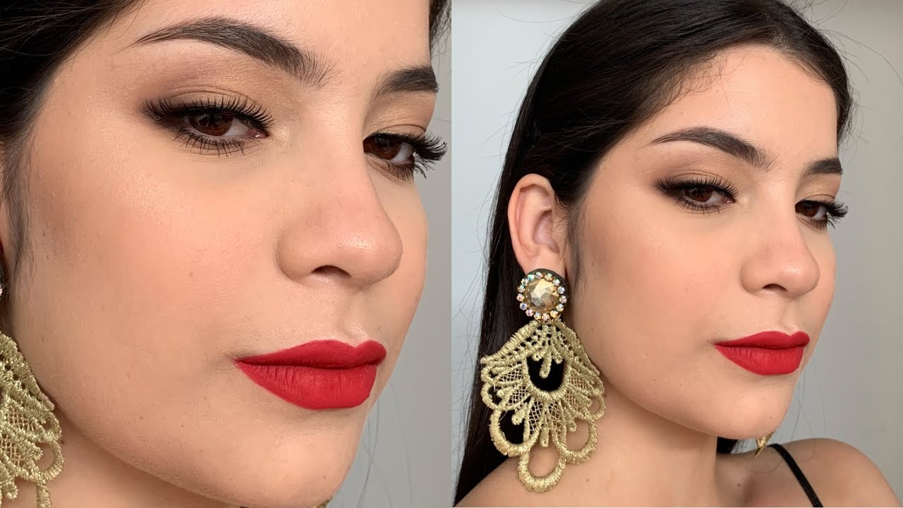 MAQUILLAJE ELEGANTE CON LABIOS ROJOS | María Camila Aldana