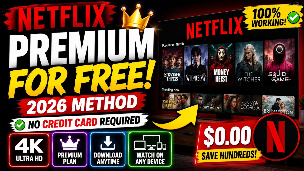 Netflix Premium for Free 2026 ✅ How to Watch Netflix 4K Without Paying Full Price