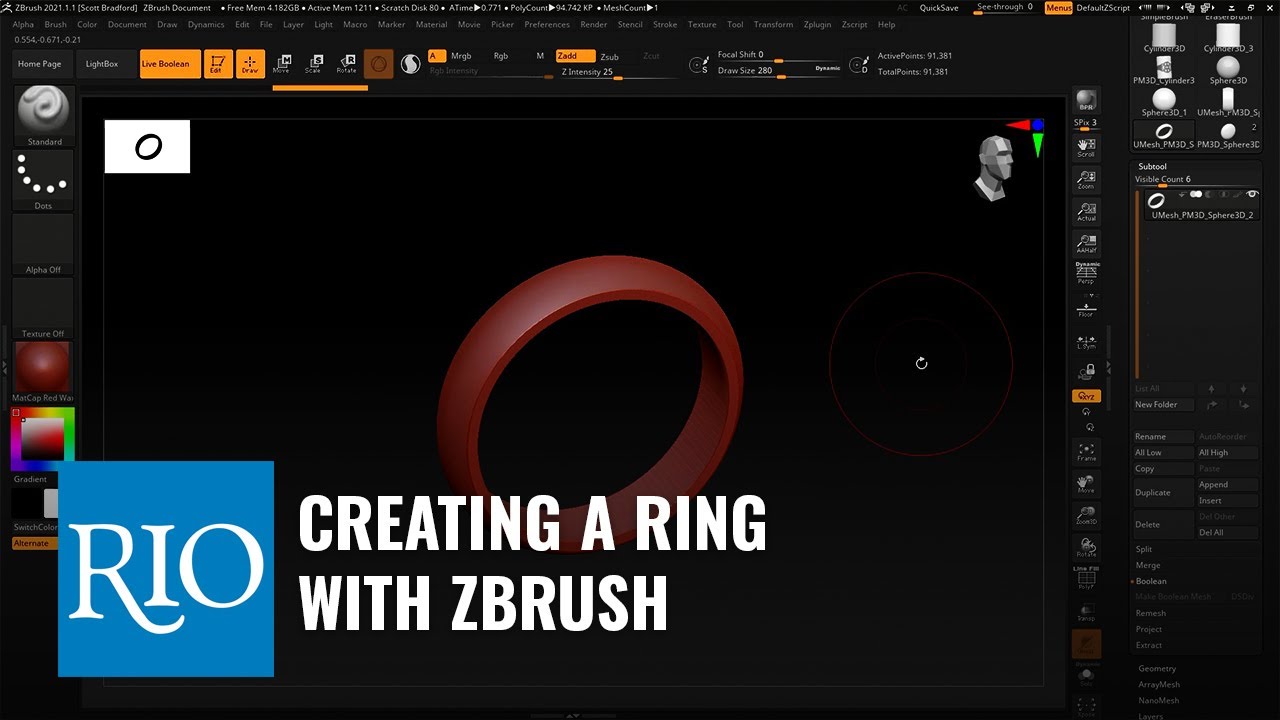 Creating a Ring with ZBrush