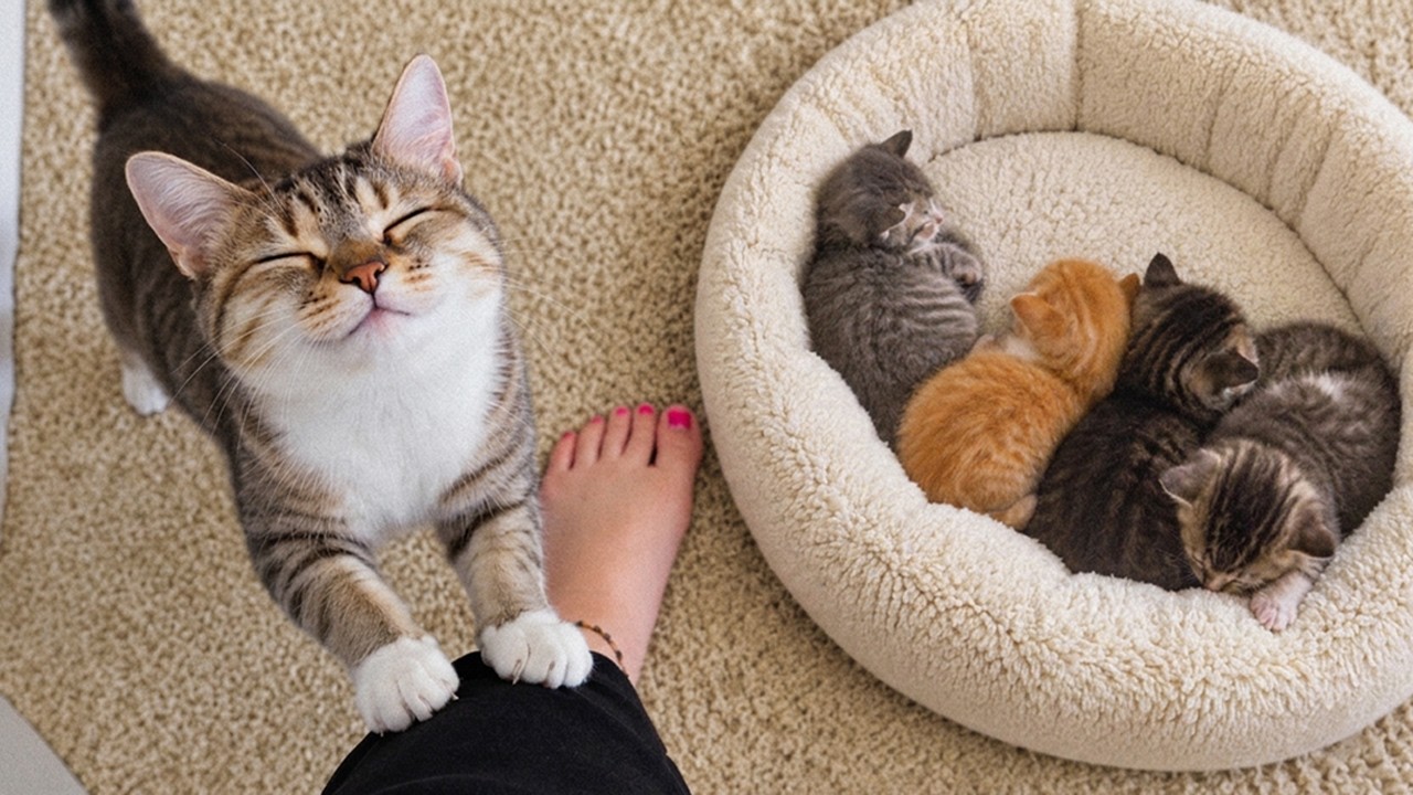 When Mama Cats Proudly Show Off Their Adorable Babies 😂❤️