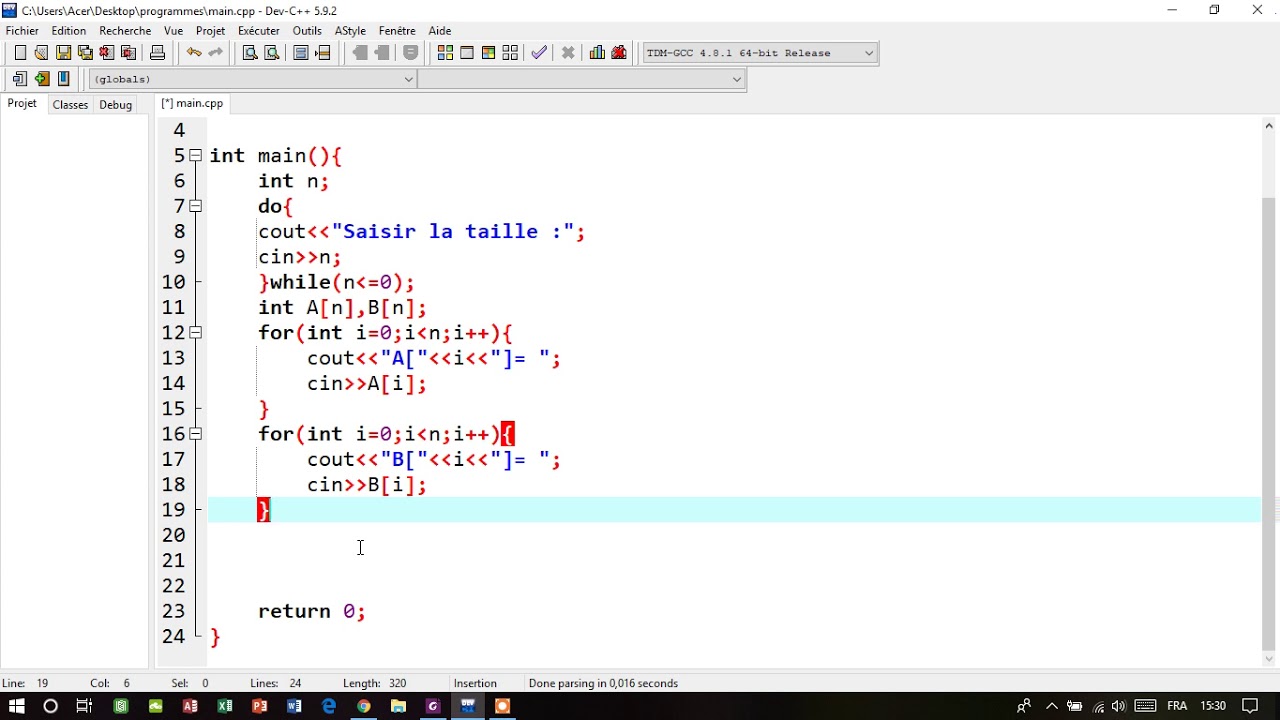 Langage C++  partie 8 exercice 5 sur es tableaux