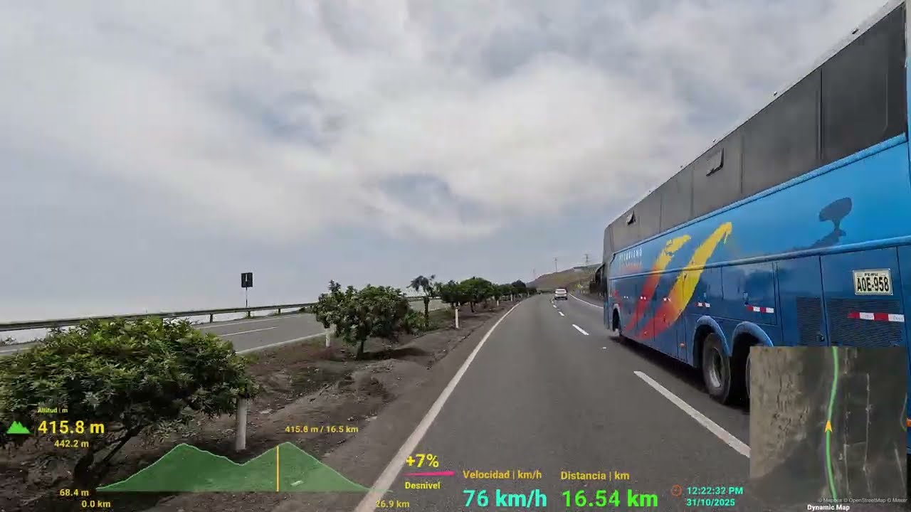 Variante de Pasamayo - Lima Perú - 4K con GPS data