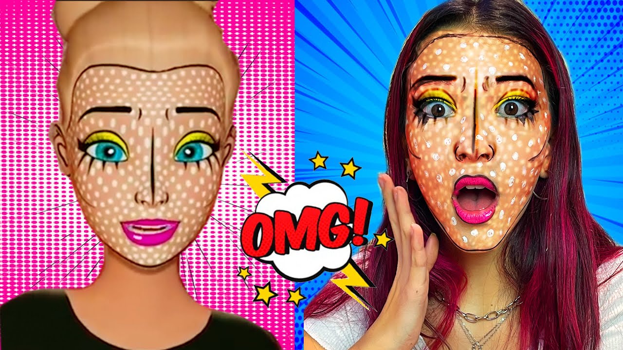 VIREI DESENHO IMITANDO um TUTORIAL DE MAQUIAGEM da BARBIE | Luluca