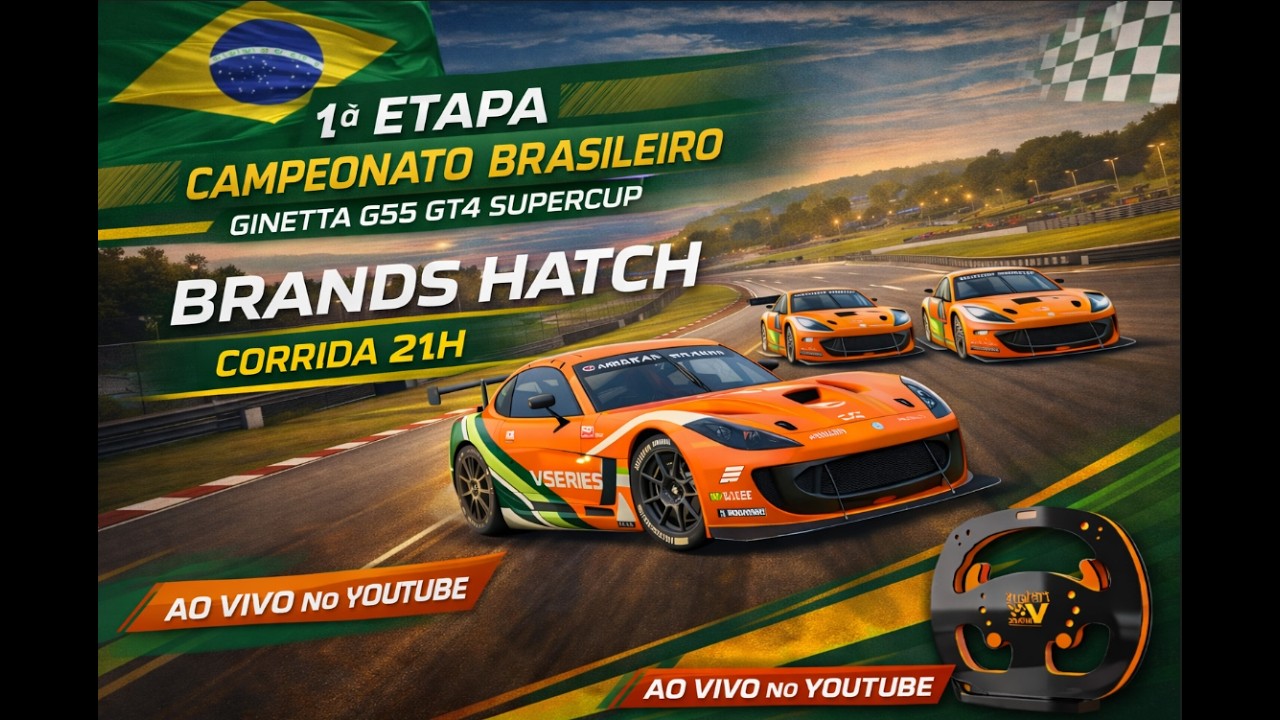 Campeonato Brasileiro de Ginetta G55 GT4 | 1ª ETAPA • Brands Hatch AO VIVO 21h 🏁