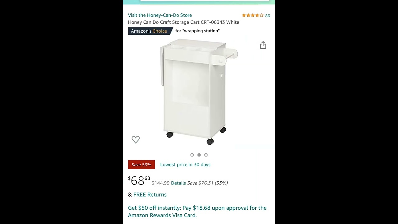 53 % off Honey Can Do Craft Storage Cart