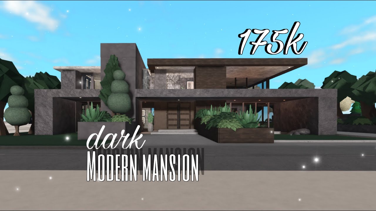 Bloxburg: Modern dark two story house speed build 175k | No large plot & no transform plus.