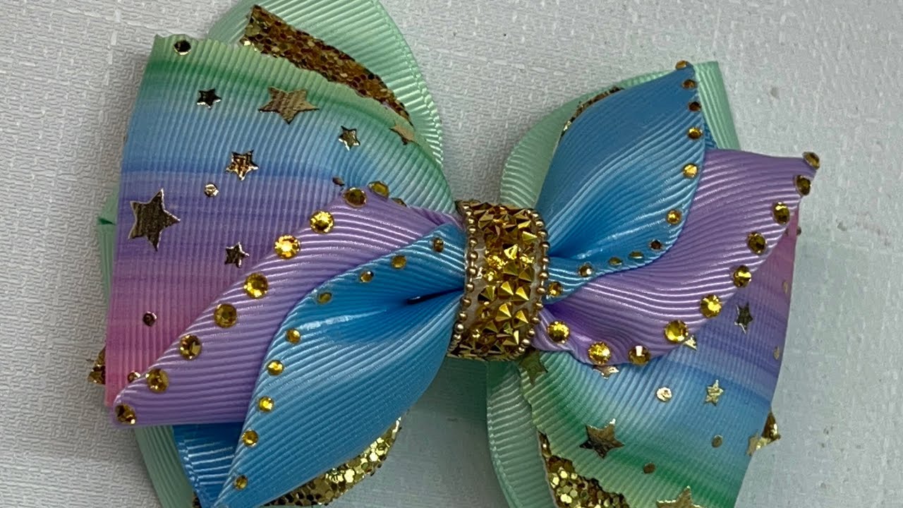5 cm ribbon bow/ 5 cm moño para niñas. 