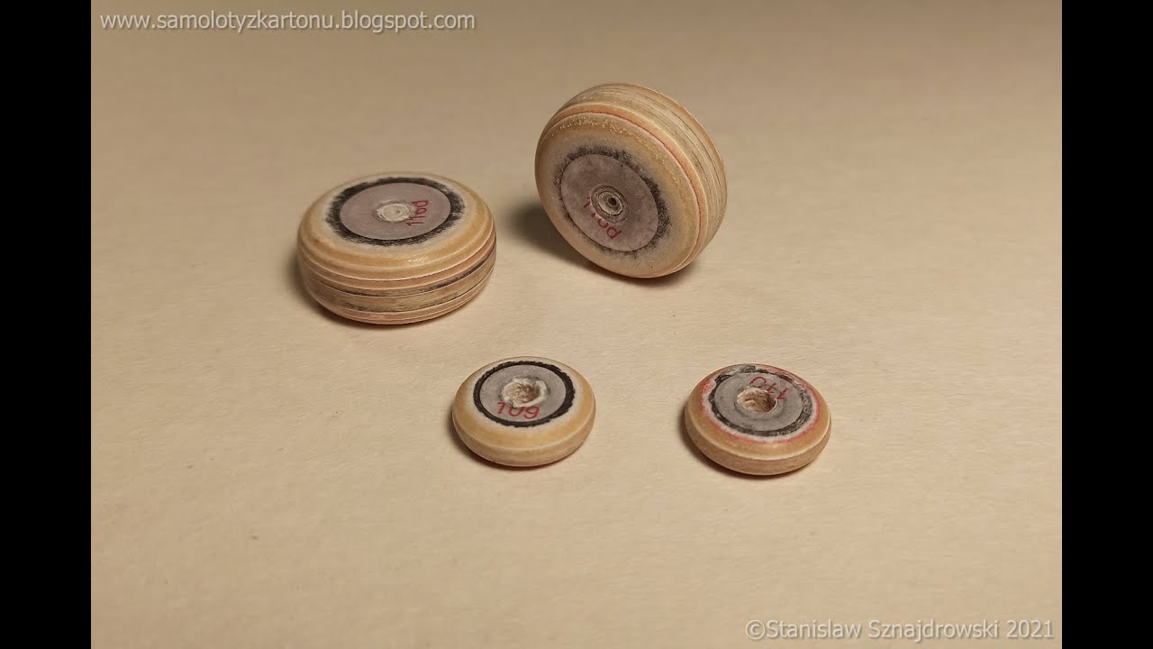 Koła z tektury dla kartonowego modelu samolotu / cardboard wheels of paper plane model