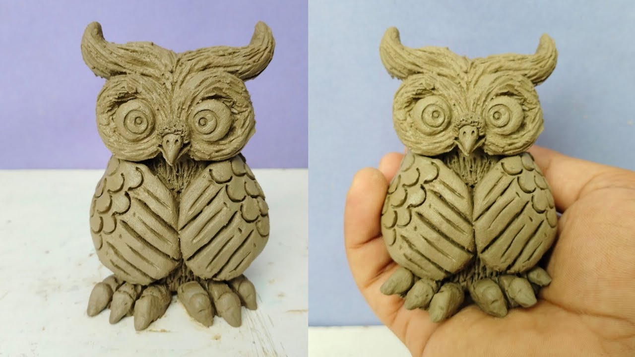 how to make cute baby owl with clay | owl making | 🦉🦉 | very easy owl making #owl #clay #trending