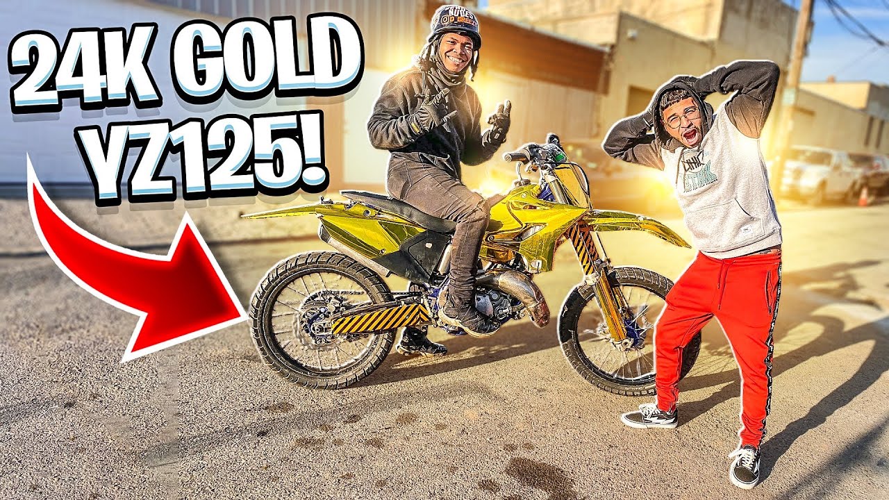 I FOUND THE FIRST 24K YZ125 DIRT BIKE ! ( PURE GOLD ) | BRAAP VLOGS