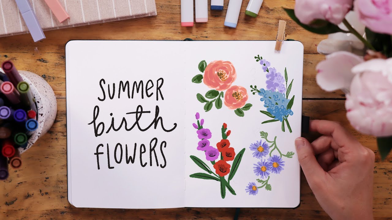 How to Doodle Flowers | Brush Pen Tutorial for Beginners