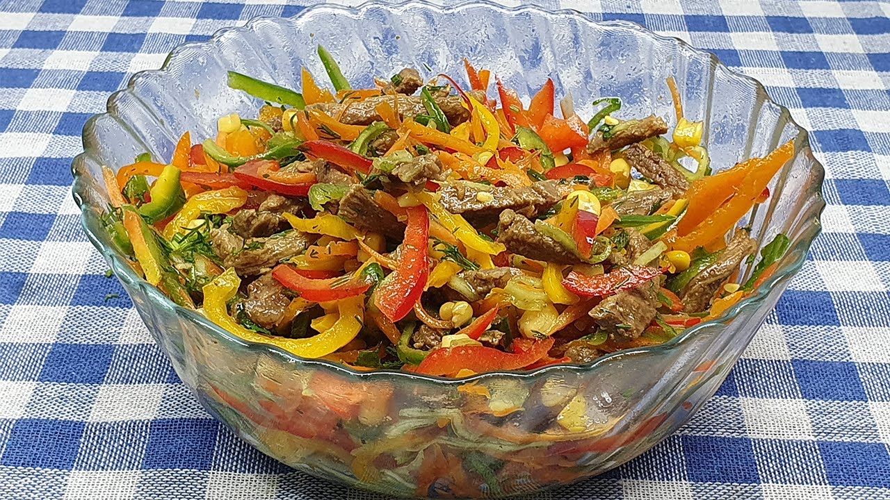 Ən dadli və faydalı rəngarəng bibər salatı | salata tarifleri  metbex  yemək reseptləri