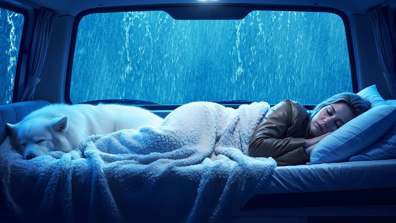 🚗Heavy Rain & Thunder in a Cozy Van 🚐🌧️ Sleep