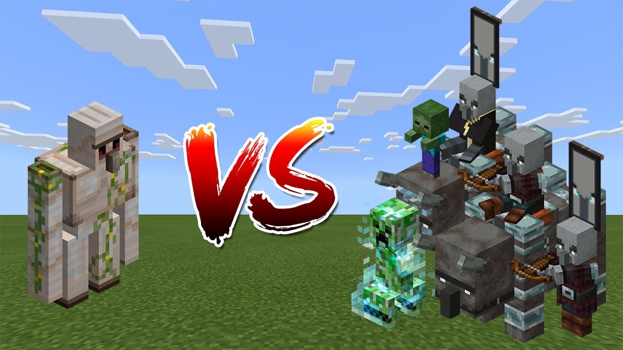 Iron Golem vs Mobs With No Spawn Egg - Minecraft