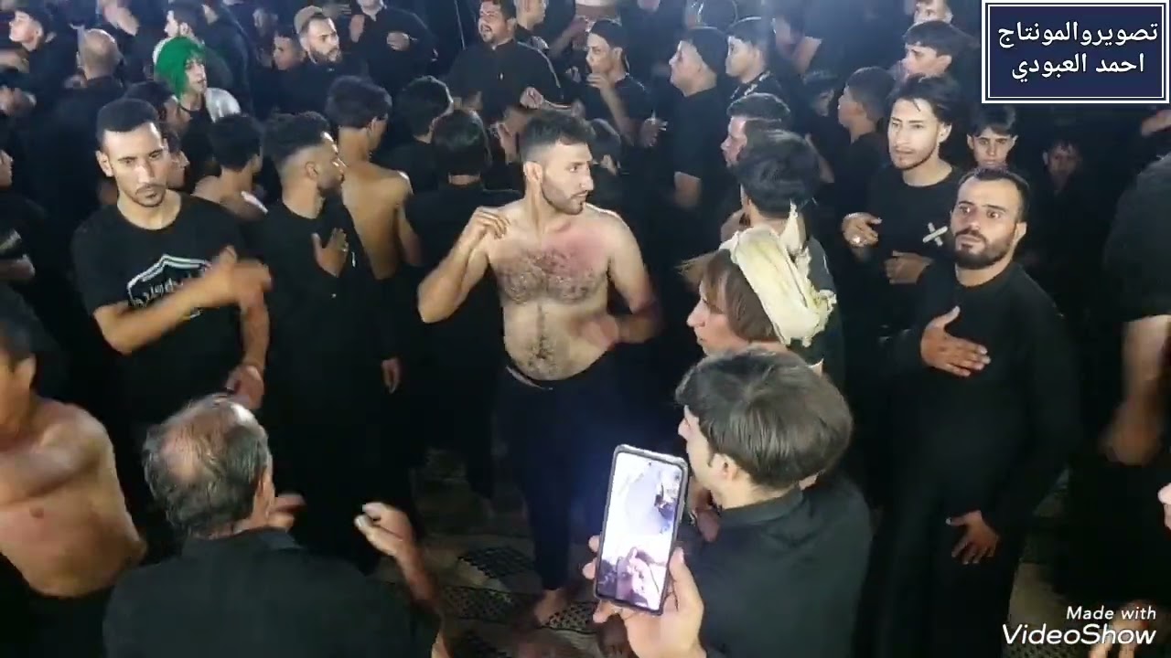 ماهرالشبلي لطم  عزاء موكب الجمهور الحسيني 10صفر عمود 180سنة 2023