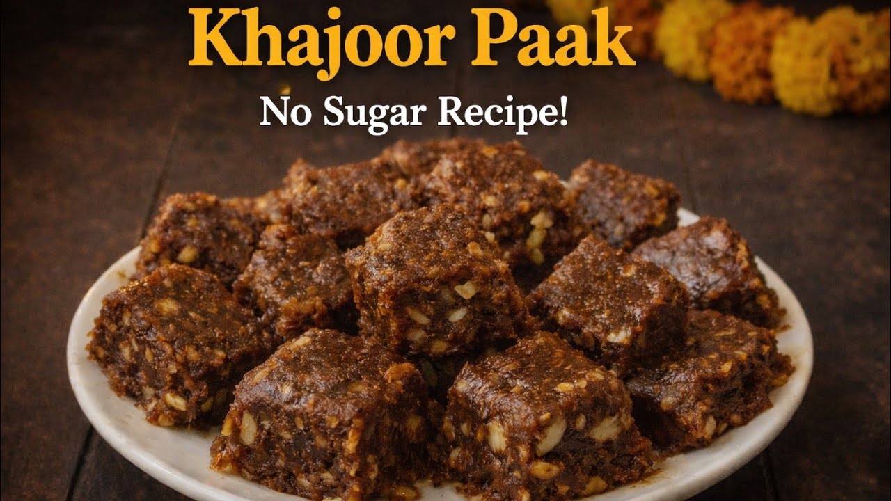 Khajoor Paak Recipe | No Sugar Date Sweet | Winter Healthy Sweet | ખજૂર પાક #bhojanprasad