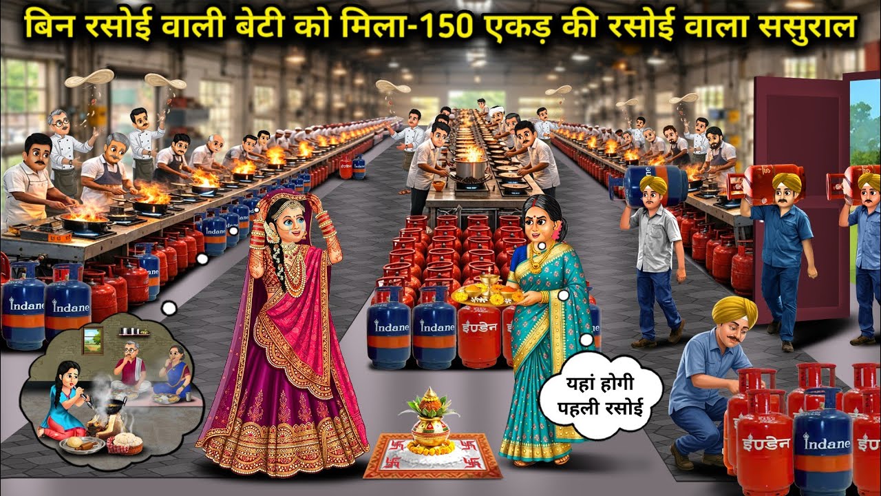 चूल्हे वाली बेटी को मिला-150 सिलेंडर की रसोई वाला ससुराल ।Bahu With A Kitchen Costing 150 Cylinders.