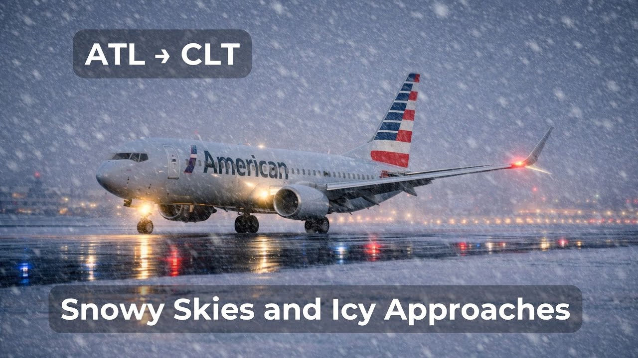 Snowy Skies and Icy Approaches ✈️ ATL → CLT | MSFS 2024 | iFly 737 MAX 8 Vertical