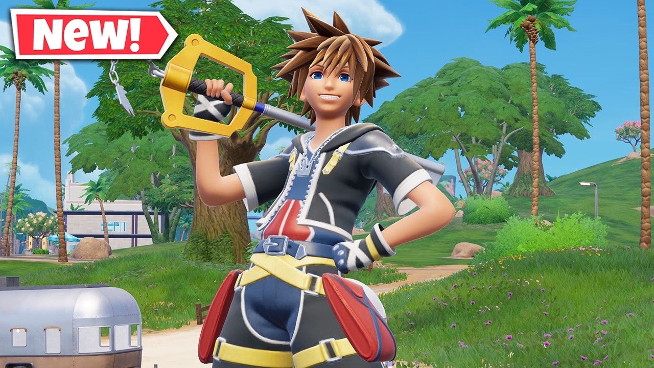 Геймплей с НОВЫМ скином СОРА и киркой КЛЮЧ-МЕЧ в Fortnite! (KINGDOM HEARTS)