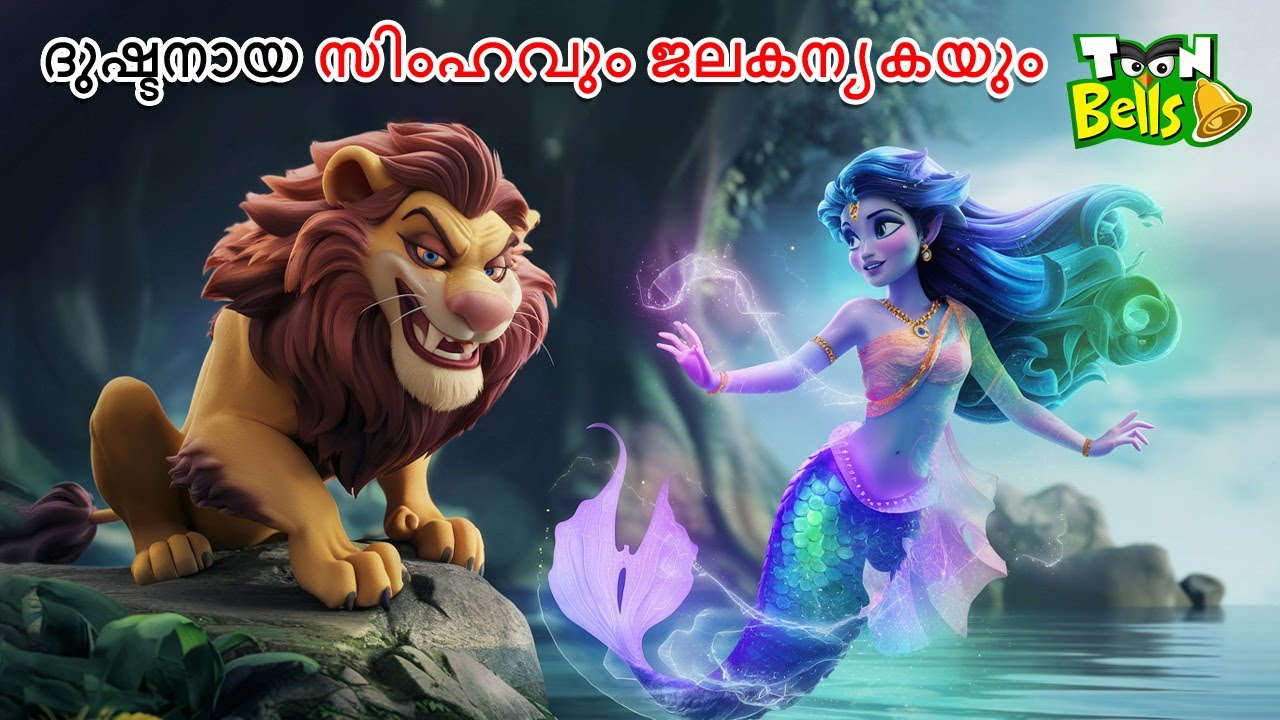 ദുഷ്ട സിംഹവും ജലകന്യകയും | Evil Lion & Mermaid | Malayalam Cartoon Story | Malayalam Fairy Tales