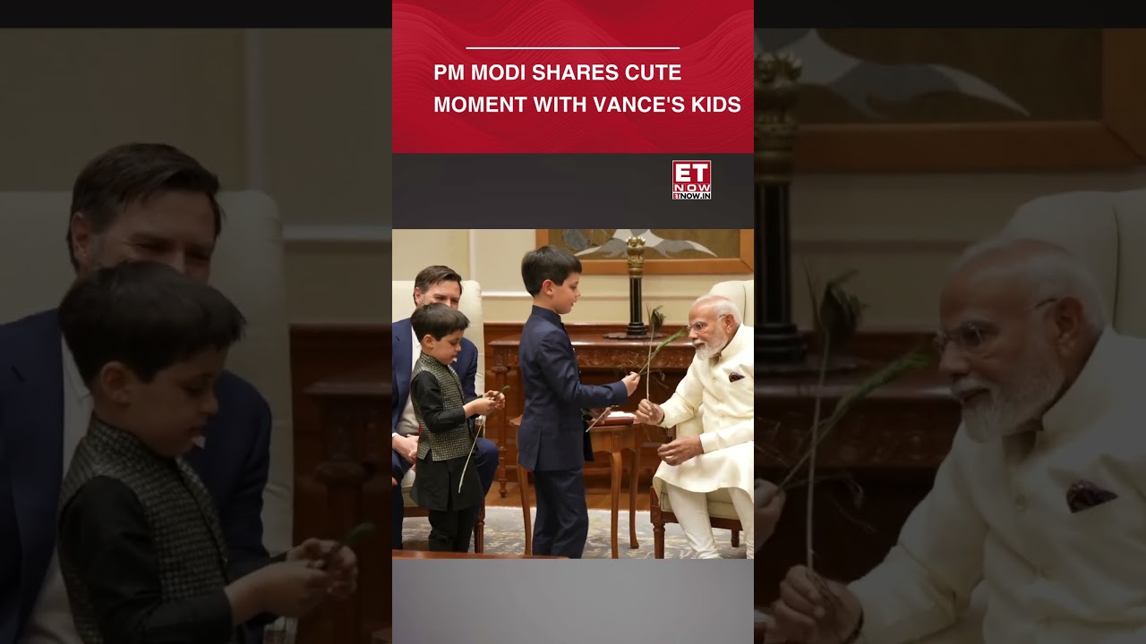 PM Modi Shares Cute Moment With JD Vance's Kids | #etnow #jdvance #jdvanceinindia #pmmodi #shorts