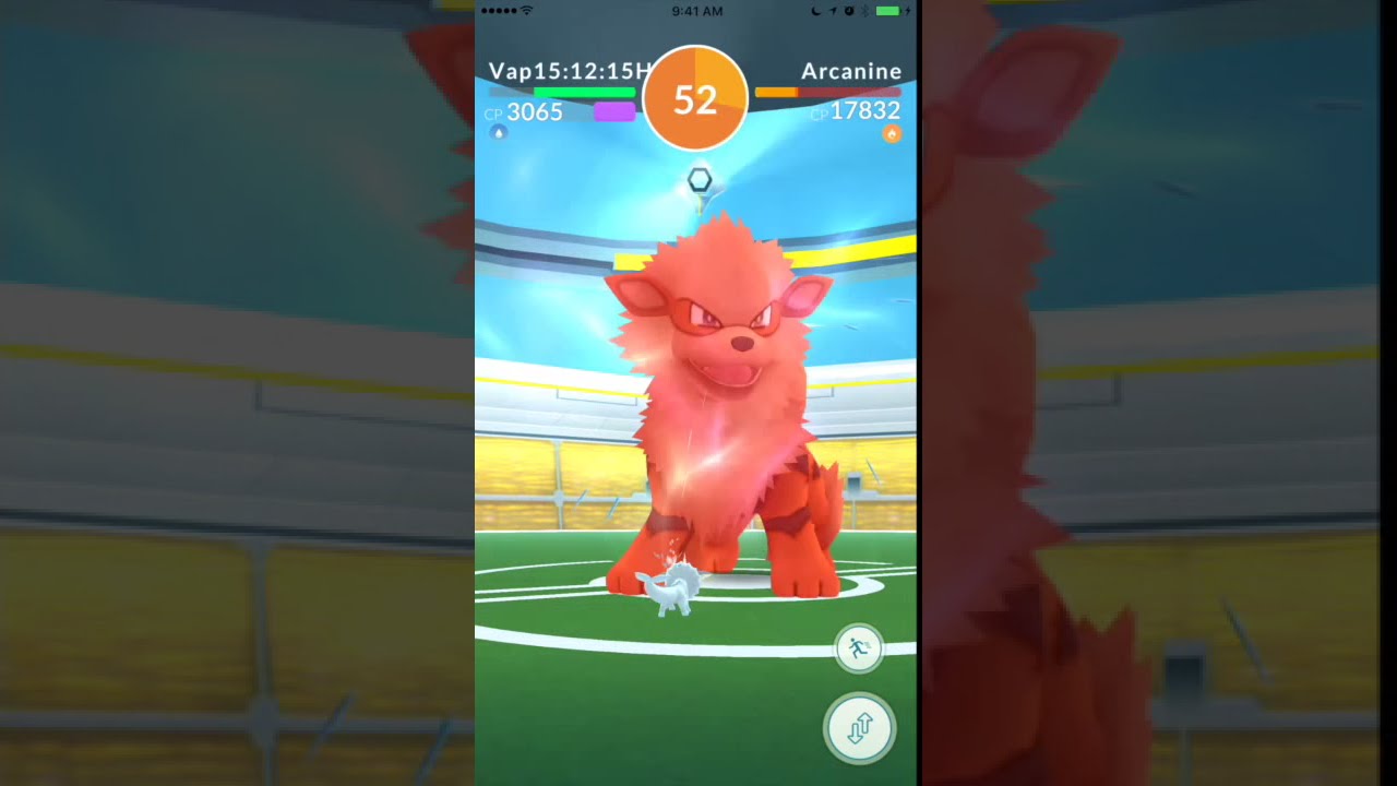 Pokemon Go solo arcanine only using vaporeon