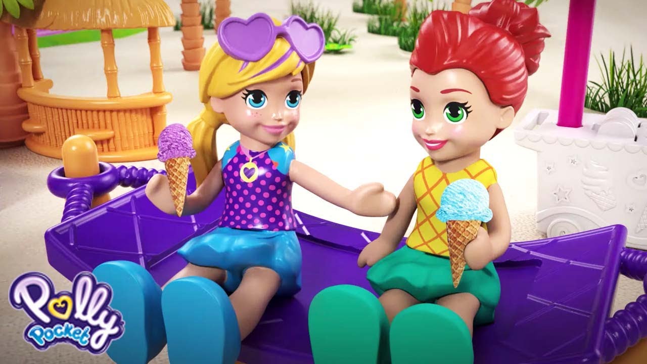 Super Slidin' Water Park & Ice Cream Fun!  🌊 3D Passport Adventures | @PollyPocket Full Episode