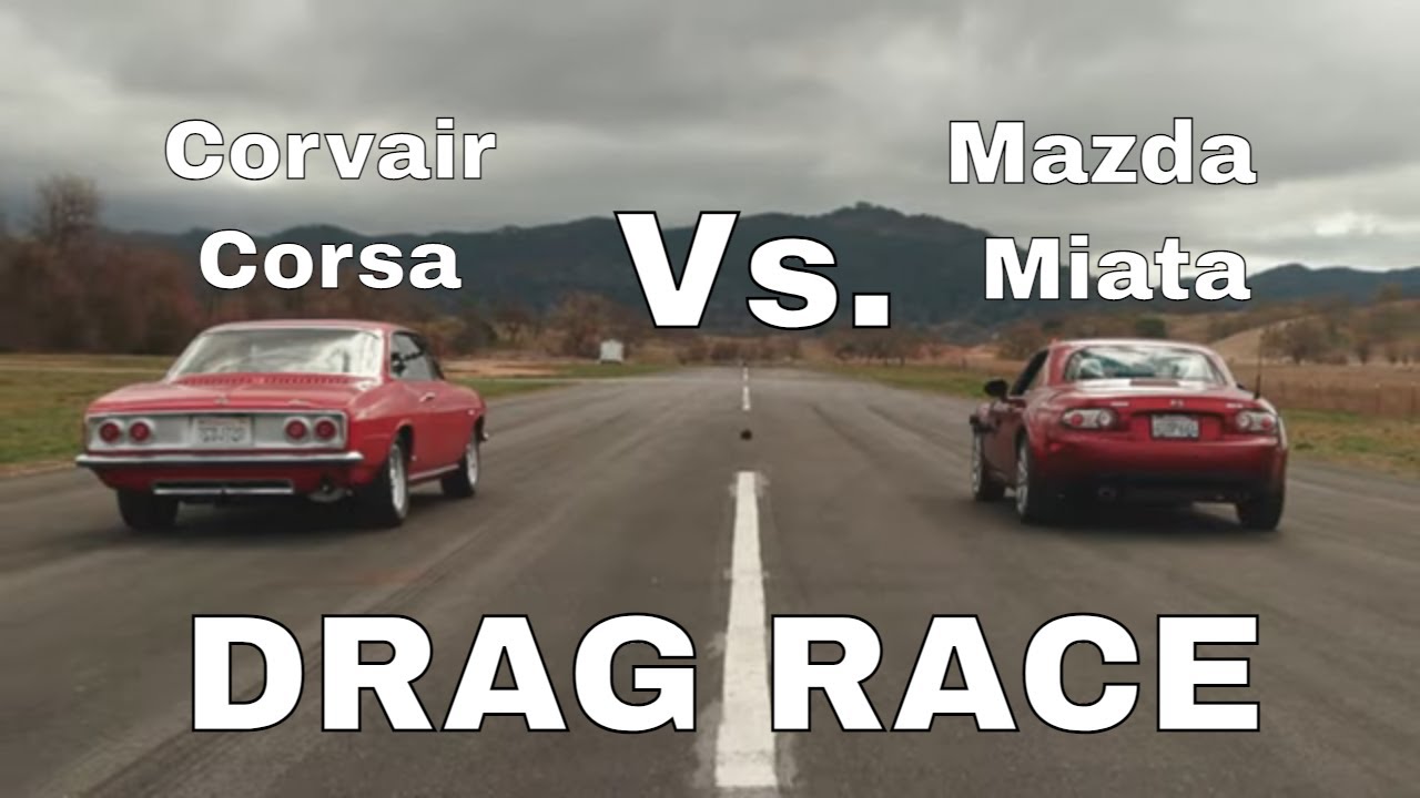 TIM ALLEN'S CORVAIR CORSA Vs. MX5 MIATA | ULTIMATE DRAG RACE