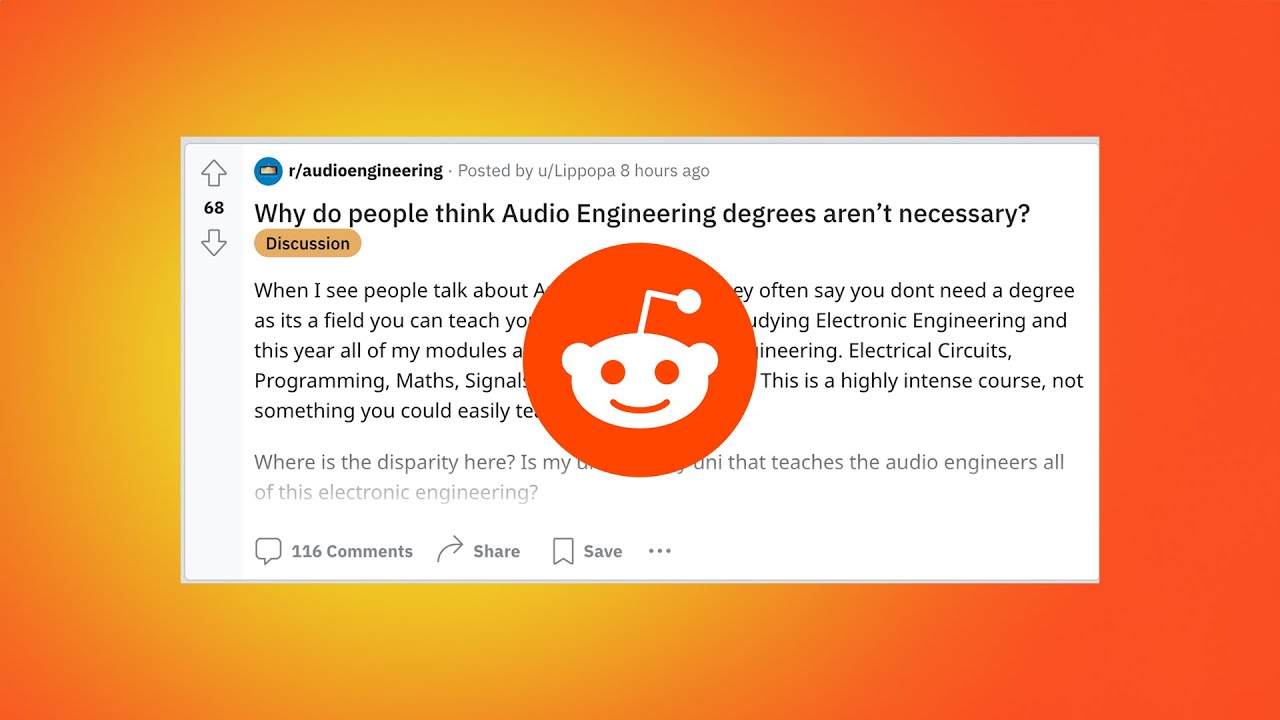 Why do people think Audio Engineering degrees aren't necessary?