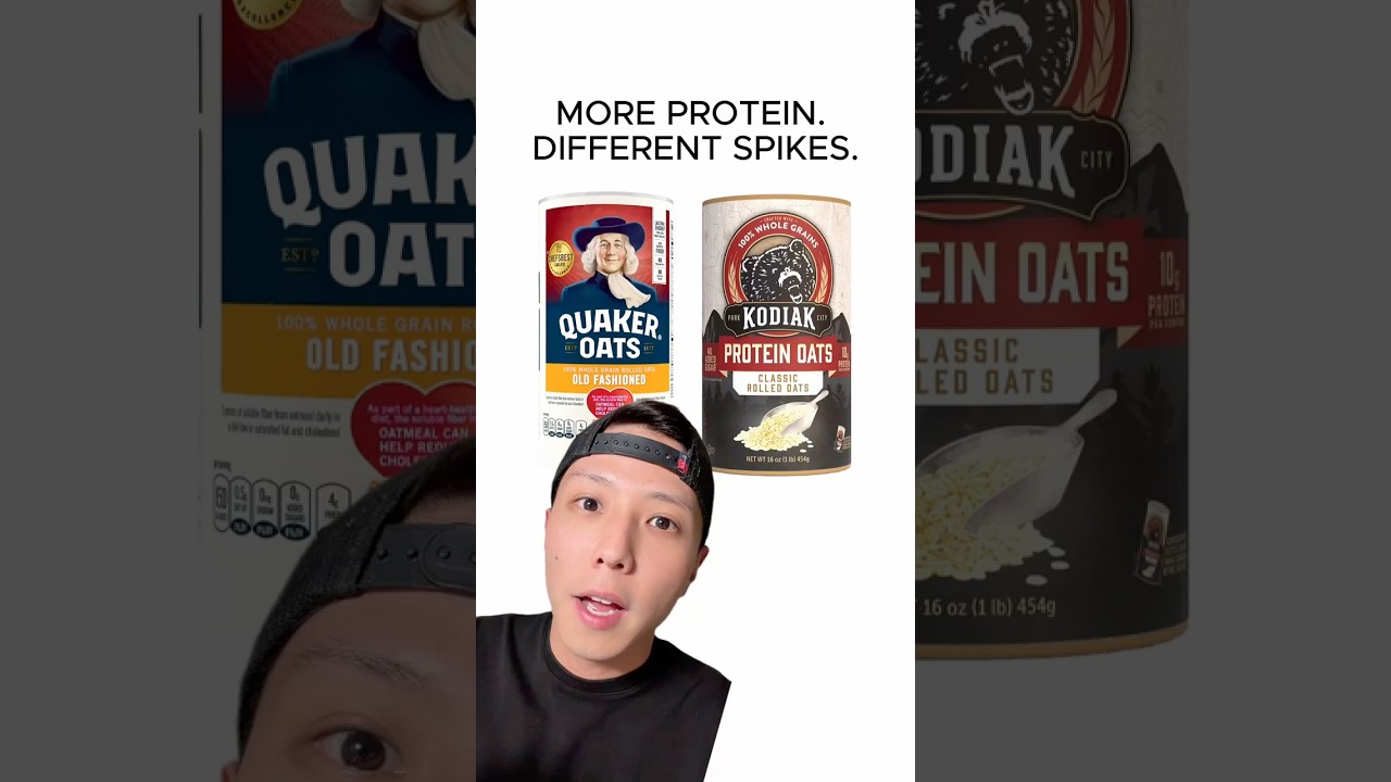The TYPE of protein you add to oatmeal matters #glucosemonitor #bloodsugar