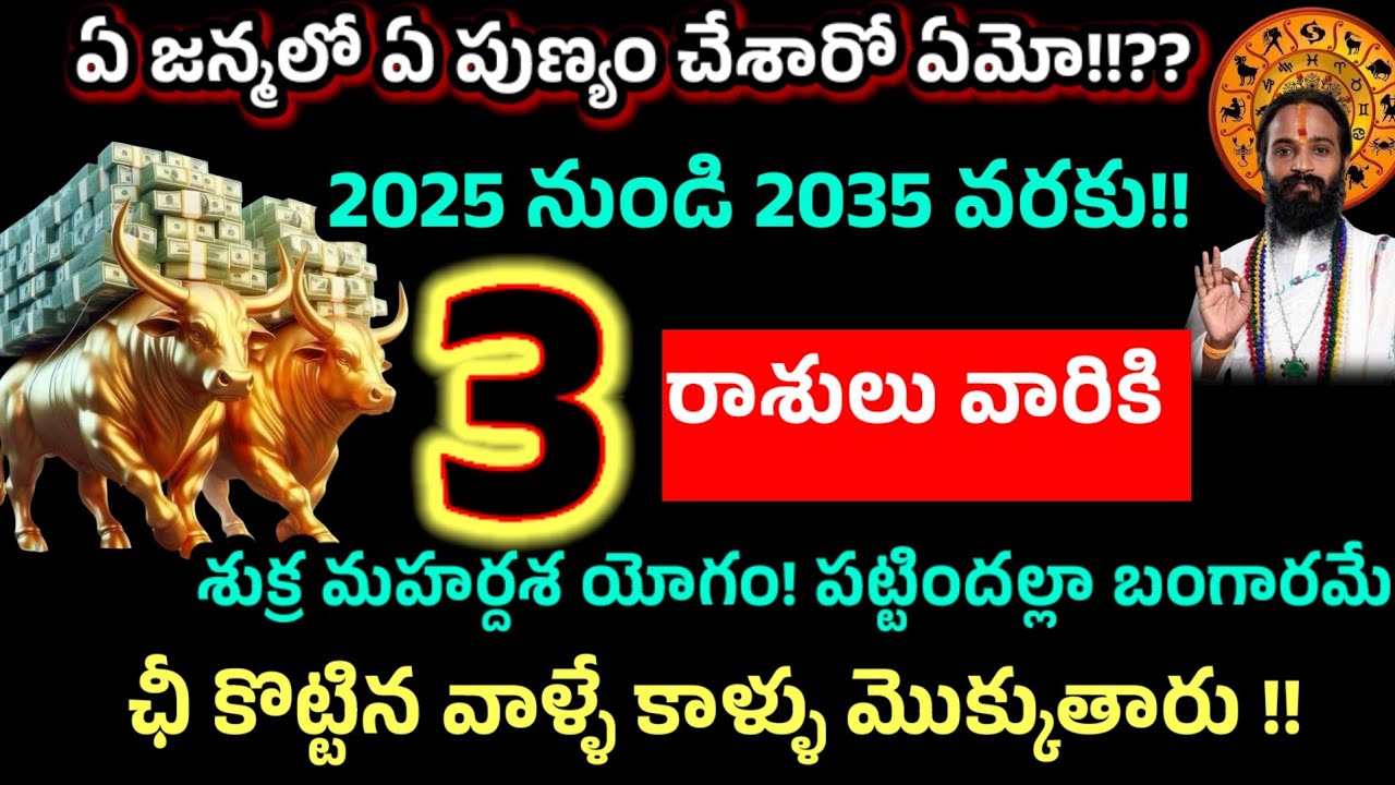 ఏం జన్మలో ఏం పుణ్యం చేసుకున్నారో 2025 నుంచి 2035 వరకు  ఈ 3 రాశులు వారికి శుక్రమహర్థశయోగం డబ్బే డబ్బు