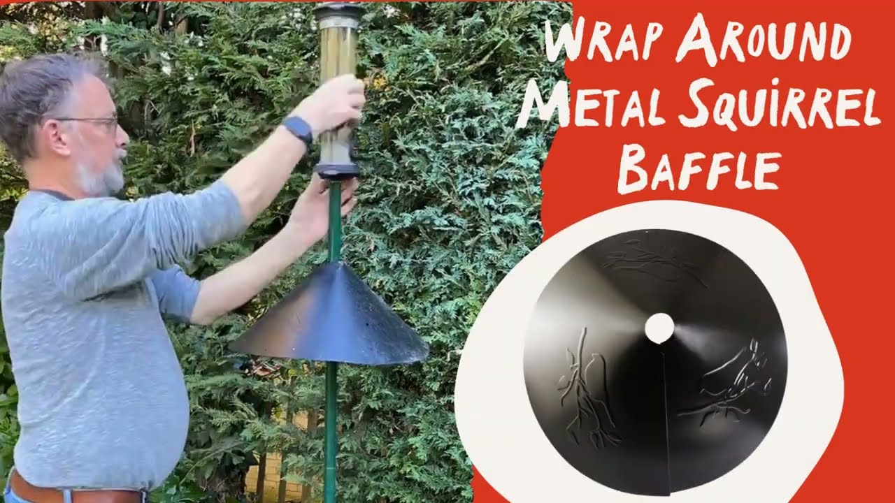 How to fit a squirrel baffle - squirrel proof bird feeder