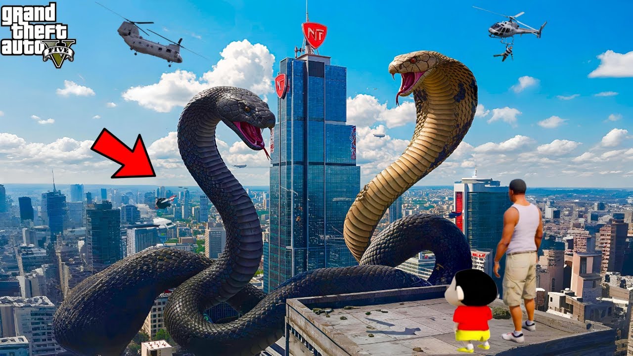 GTA 5 : Big Snake Attack Shinchan & Franklin😱🐍| Gta 5 tamil | Gta 5 mods | Gta 5 Story