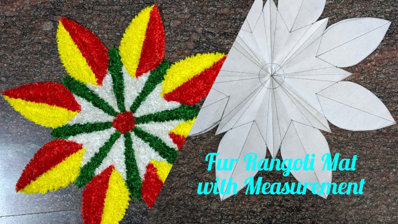 Fur Rangoli Mat with measurement #woolen rangoli mat 