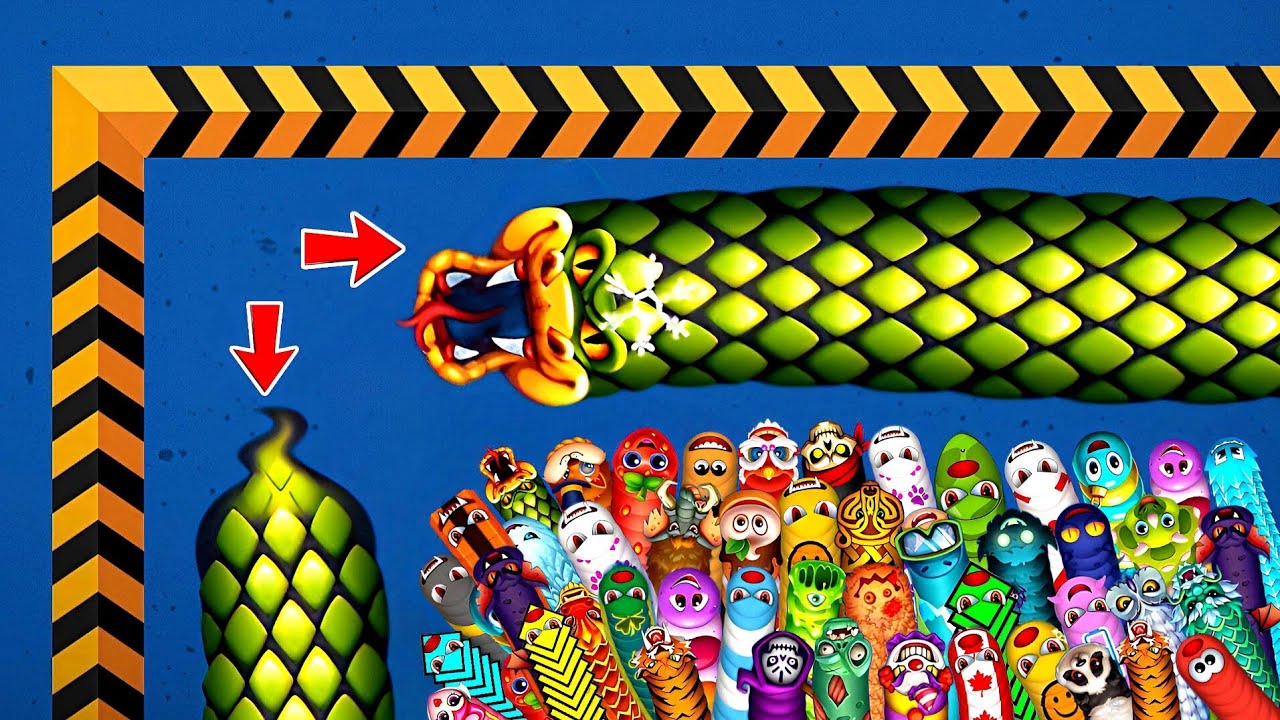 🐍WORMSZONE.IO | GIANT SLITHER SNAKE TOP 01 / Epic Worms Zone Best Gameplay! | No-8 | AG3