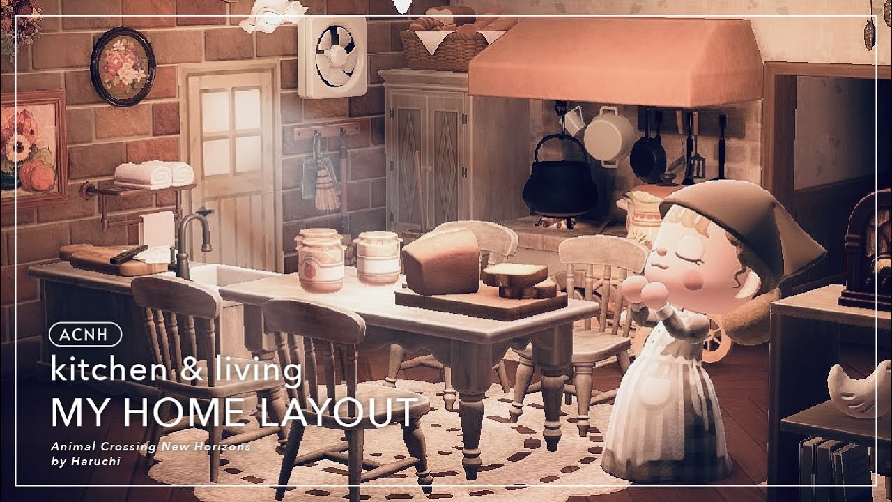【あつ森】秋の模様替え| Kitchen & Living Room Layout